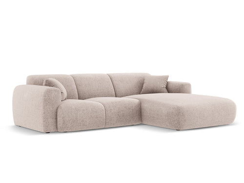 Cosmopolitan Design rechter hoekbank Nolio 4-zits, chenille, beige - 170x260x72cm