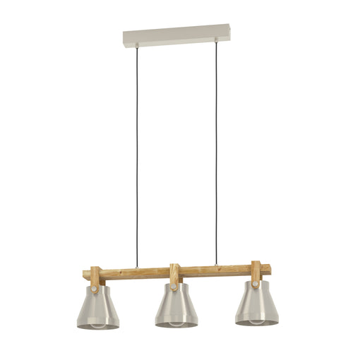 EGLO hanglamp Cawton - e27 - 76 cm - grijs/bruin - hout