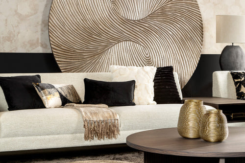 LORA - plaid 130x170 cm - gemêleerd - Greige - bruin