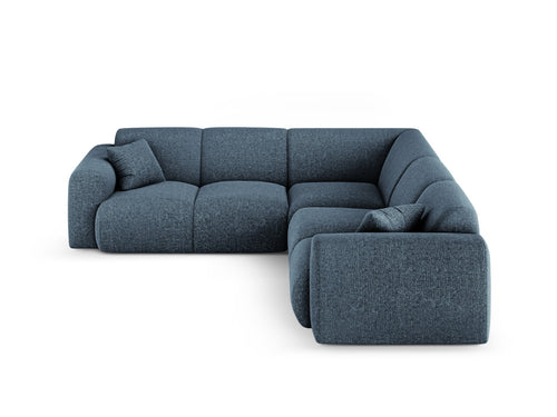Cosmopolitan Design Symmetrische hoekbank Nolio 5-zits, chenille koningsblauw - 252x252x72cm