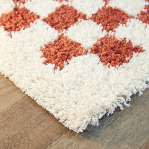 AFK Living vloerkleed  Checkers - shaggy - terracotta - 200 x 290 cm