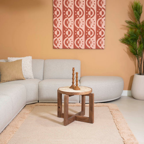 DÉJA Living Salontafel Juuka - Donkerbruin Marmer - Ø60cm
