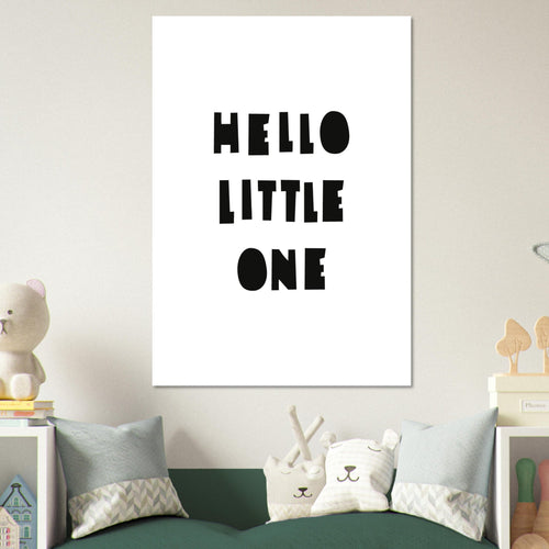 Artfulprints Poster Hello little one zwart-wit   - 50x70 cm - Zwart / Wit