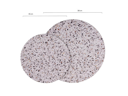 MaximaVida salontafel set Lucca 62 en 49 cm kruisframe zwart - HPL terrazzo look