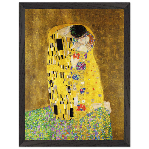 Artfulprints Poster met Lijst Gustav Klimt - The kiss   - 30x40 cm - Geel