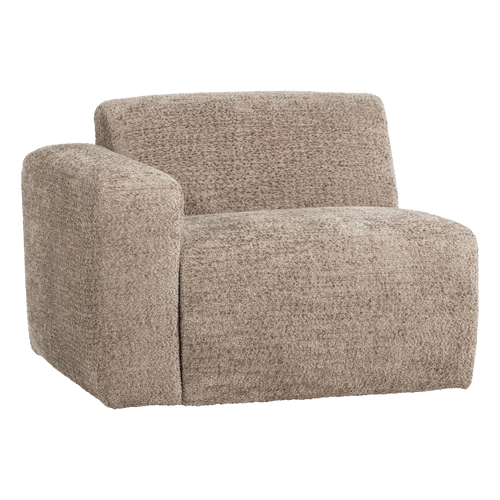 WOOOD 1-zits bank arm links Mojo Base - Wollig - Donkerzand - 74x105x97