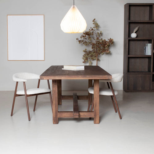 Giga Meubel Eettafel Frans - Rechthoek Donkerbruin Hout - 300x100x76cm