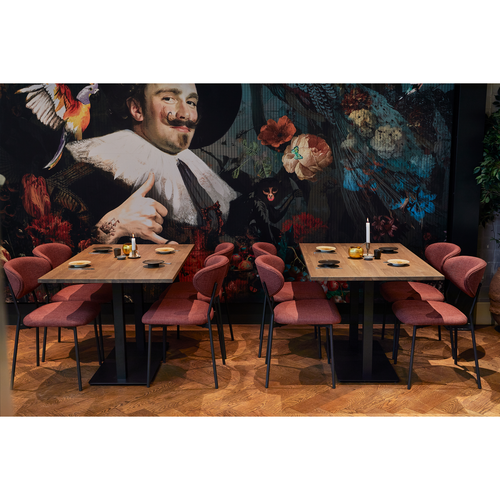 WOOOD dubbele vierkante buisvoet Bistro - Metaal - Zwart - 72x80x40 - vtwonen shop