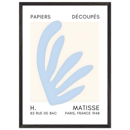 Artfulprints Poster met Lijst Matisse – Aquatic impression light blue   - 50x70 cm - Blauw
