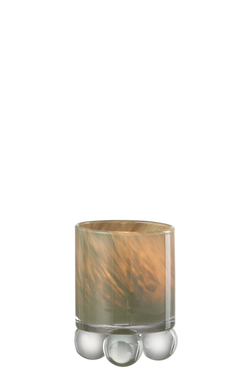 J-Line theelichthouder On balls - glas - groen