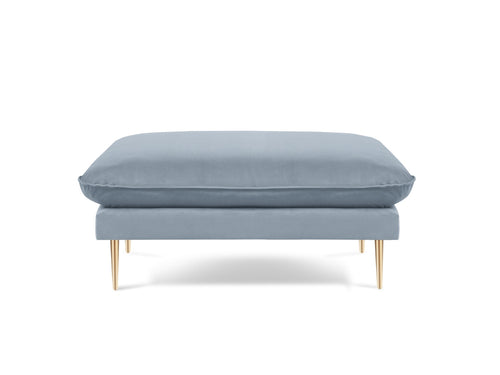 Cosmopolitan Design Poef Vienna flueel, lichtblauw - 73x93x43cm
