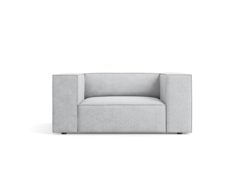 Cosmopolitan Design Fauteuil Arendal chenille met ribbeleffect, lichtgrijs - 102x124x70cm