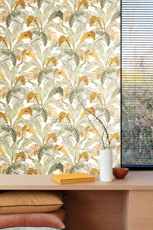 Masureel behang bladeren groen - 53 cm x 10.05 m - 631960 - vtwonen shop