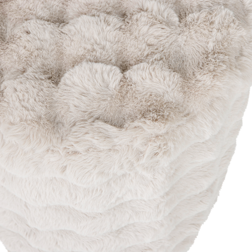 WOOOD poef hoog Olven - Fluffy Stof - Naturel - 46x46x46 - vtwonen shop