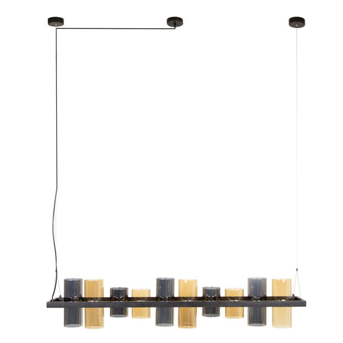 Giga Meubel Hanglamp Cylinder - Zwart Metaal - 10-Lichts - 130x20x150cm