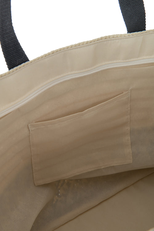 J-Line tas + hoed set - papier/katoen - beige/zwart - vtwonen shop