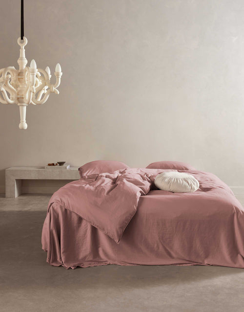 Essenza Minte dekbedovertrek - Eenpersoons – 140x200/220 cm - Woodrose