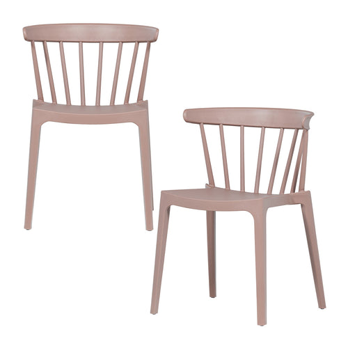 WOOOD tuinstoelen Bliss - Kunststof - Zalm Roze- 75x52x53 - Set van 2