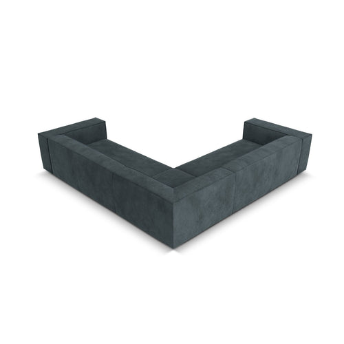Cosmopolitan Design - Symmetrische hoekbank Turin 5-zits, structurele stof blauw grijs - 280x280x68cm
