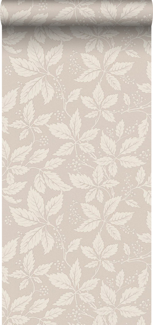 Borastapeter behang bladeren beige - 53 cm x 10.05 m - 661015
