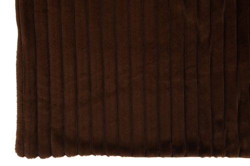 J-Line Plaid corduroy - polyester - chocolade - 180 x 130 cm - vtwonen shop