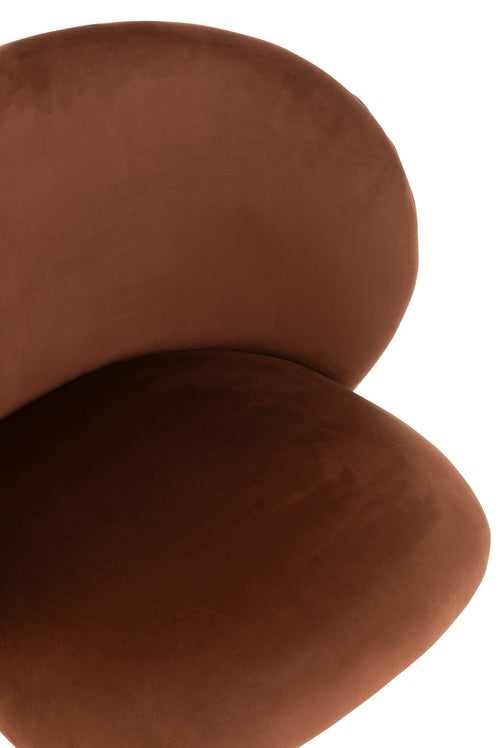 J-Line stoel Turn/Up/Down - fluweel - donkerbruin - vtwonen shop