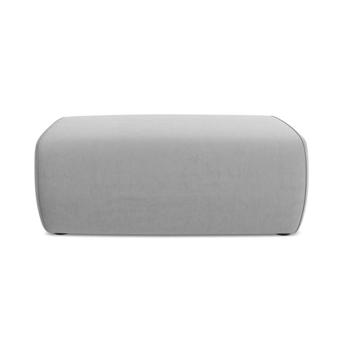 LaMiaSofa Poef Perugia - velours - grijs - 102x62x40