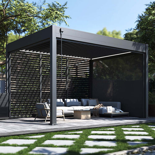 Garden Impressions windscherm rolgordijn Pergola 379x236 cm - antraciet