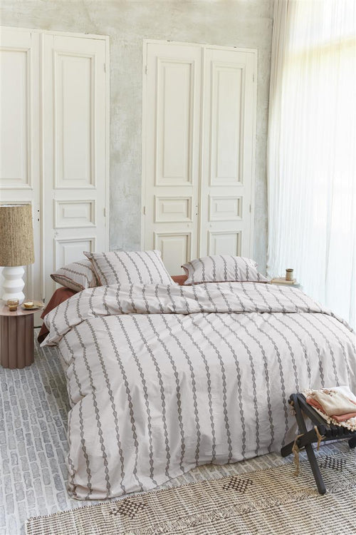 vtwonen Upside Down dekbedovertrek - Eenpersoons - 140x200/220 - Zand - vtwonen shop