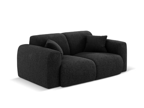 Cosmopolitan Design Bank Nolio 2-zits, chenille, zwart - 95x170x72cm