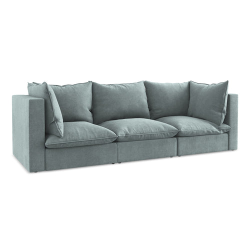 LaMiaSofa 3-zits bank Ravenna - textuurstof - jeans - 255x90x77