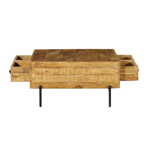 StarFurn Salontafel Brandy - Vierkant Naturel Mangohout - 80x80x40cm - vtwonen shop