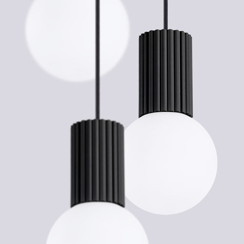 Sollux Lighting Hanglamp HALO 3P zwart - 25x25x125cm