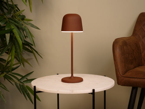 EGLO tafellamp Mannera - aanraakdimmer - draadloos - 34cm - roestbruin