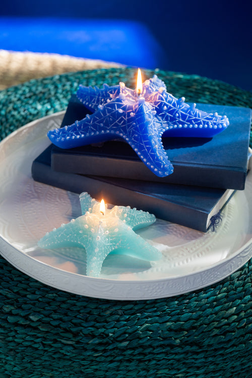 J-Line kaars Zeester - azuur - small - 2U - vtwonen shop