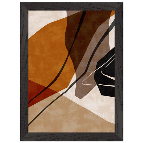 Artfulprints Poster met Lijst Boho – Warm abstraction   - A4 21x29.7 cm - Bruin