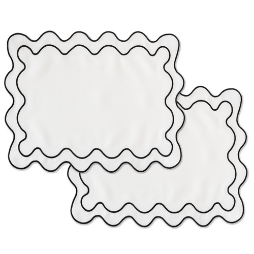 Kulu Club placemats Wavy - linnenmix - wit - set van 2 - vtwonen shop