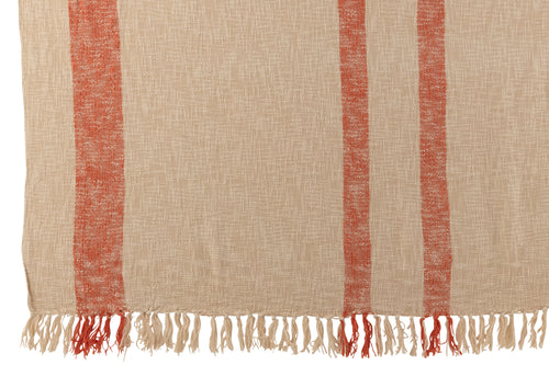 J-Line Plaid Emma - katoen - oranje - 210 x 140 cm - vtwonen shop