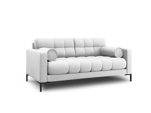 Cosmopolitan Design Bank Bali 2-zits, structurele stof, lichtgrijs - 96x152x75cm