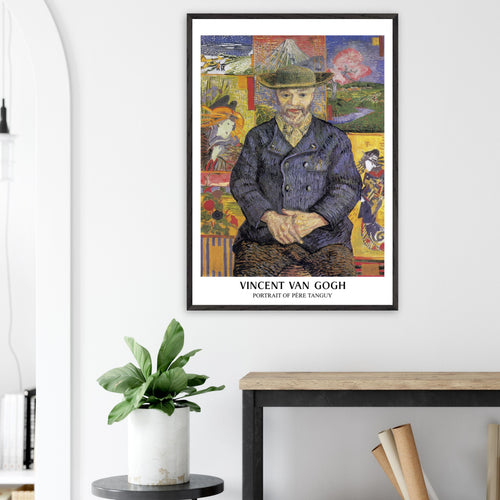 Artfulprints Poster met Lijst Vincent van Gogh - Portrait of Père Tanguy   - 70x100 cm - Meerkleurig