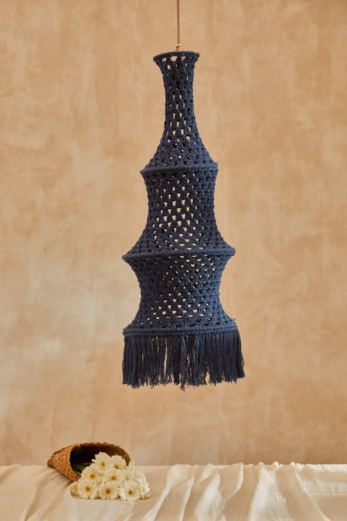 Calma House Plafondlampenkap Pleko - Donkerblauw - 30x80