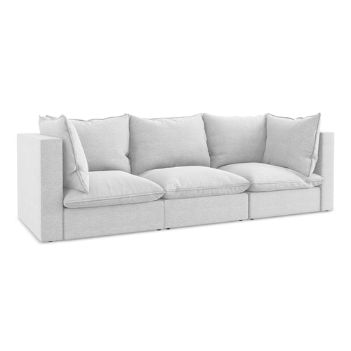 LaMiaSofa 3-zits bank Ravenna - bouclé - zilver - 255x90x77