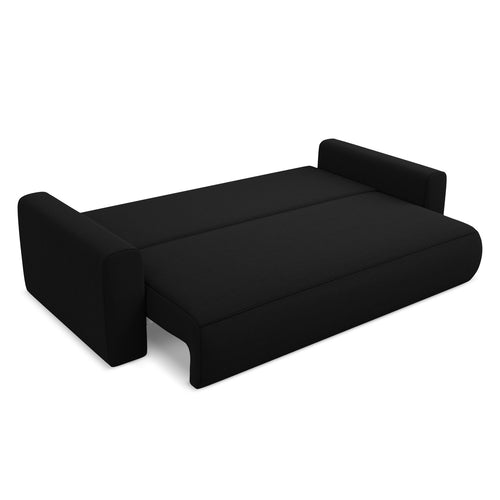 LaMiaSofa 3-zits slaapbank Perugia - velours - zwart - 238x105x82