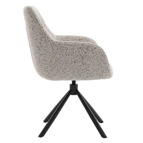 DÉJA Living Eetkamerstoel Noé - Beige/Zwart - Draaibaar - Set van 2