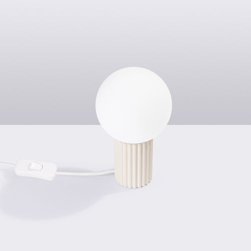 Sollux Lighting Tafellamp HALO beige - 12x12x19cm