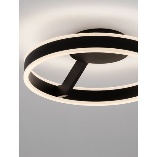 Nova Luce BIANCO Geïntegreerde LED-plafondlamp, halfverzonken, zandkleurig zwart, Triac dimbaar, 28W, 1916lm, 2700-3000-4000K kleurtemperatuur.