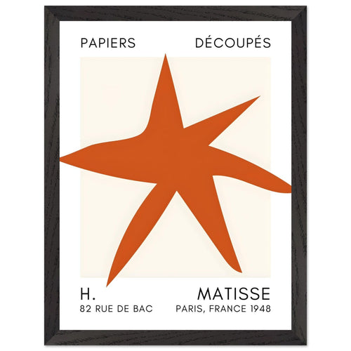 Artfulprints Poster met Lijst Matisse – Star of the sea orange   - 30x40 cm - Oranje