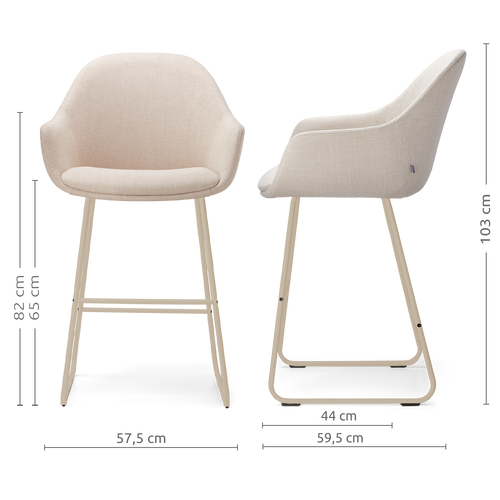 Nolon Nino-Mae barkruk beige - beige onderstel - 65 cm