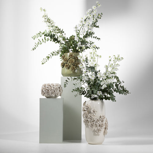 Rivièra Maison Rose Vase M - Keramiek - Groen - vtwonen shop