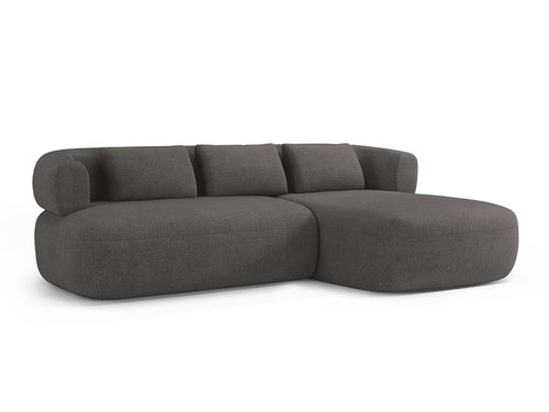 Micadoni rechter hoekbank Jenny 5-zits, boucle grijs - 145x225x73cm